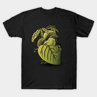 Plant Heart Black by Tobe Fonseca T-Shirt